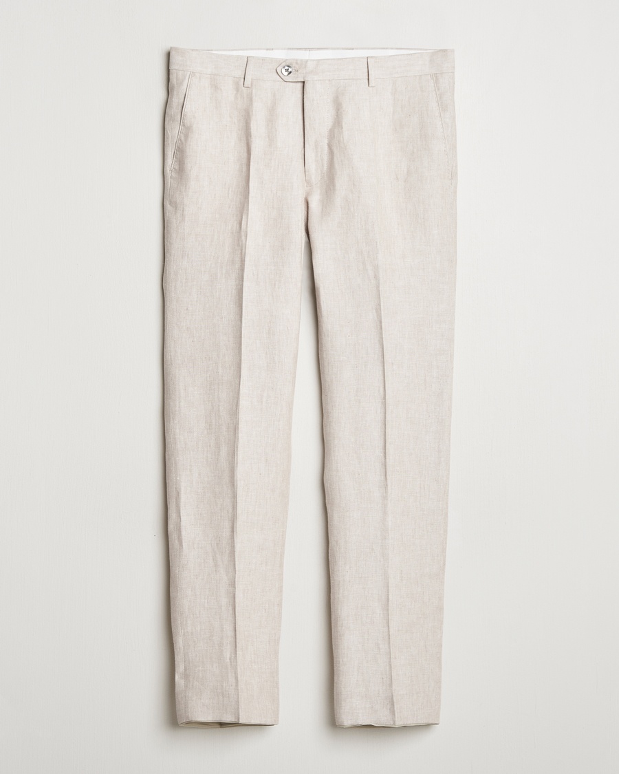 Homme | Business & Beyond - Formal | Oscar Jacobson | Denz Linen Trousers Off White