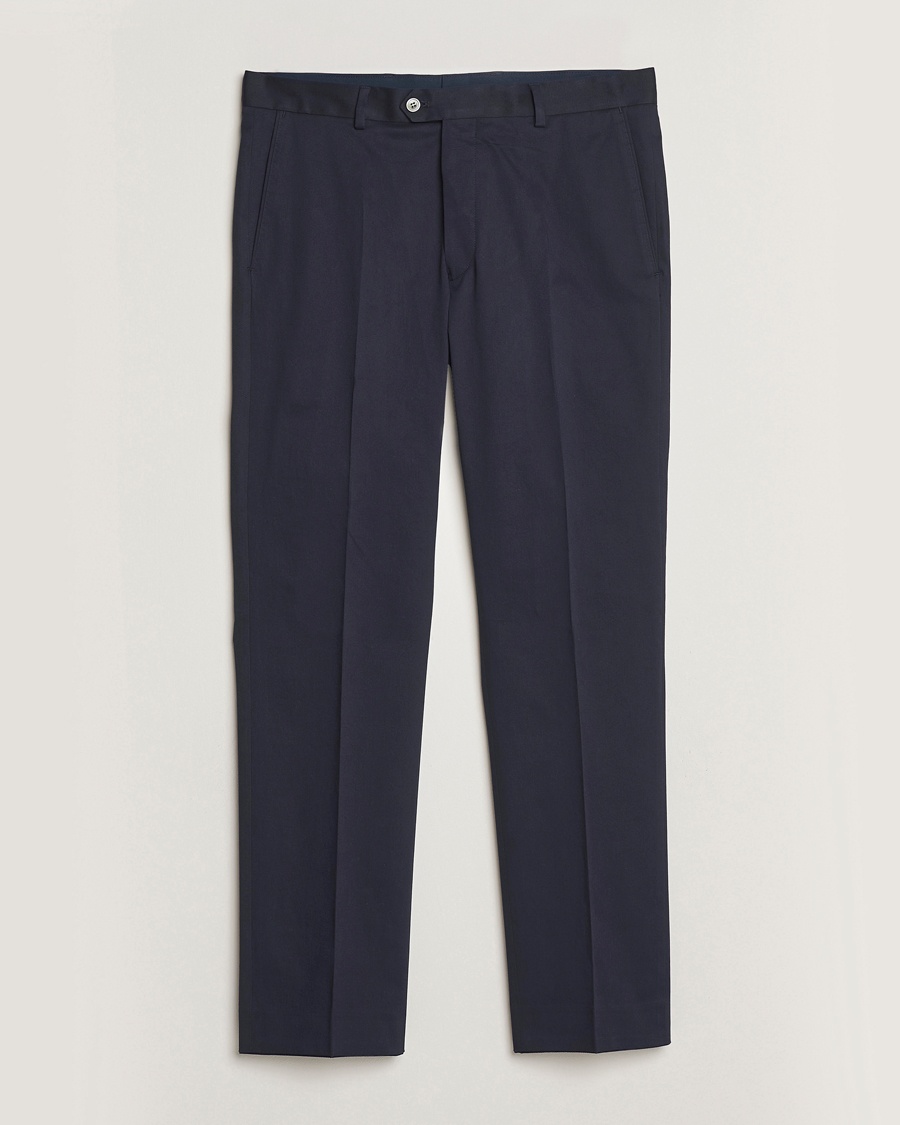 Homme | Business & Beyond - Formal | Oscar Jacobson | Dandy Cotton Trousers Navy