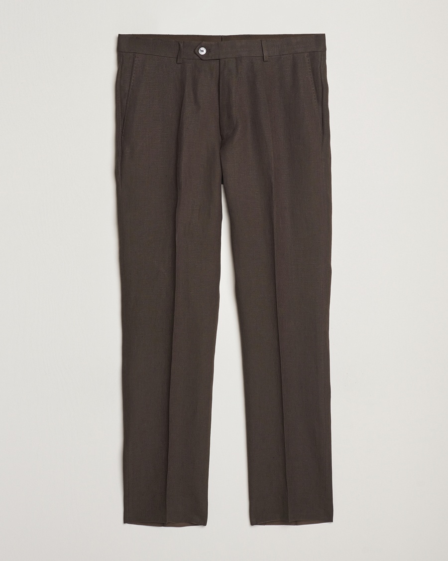 Homme | Business & Beyond - Formal | Oscar Jacobson | Dandy Linen Trousers Brown