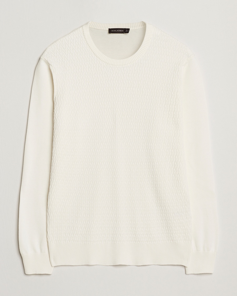 Homme | Business & Beyond - Formal | Oscar Jacobson | Blake Knitted Cotton Crew White