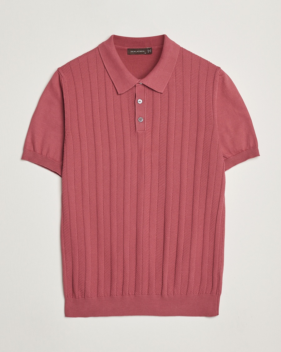 Homme | Business & Beyond - Formal | Oscar Jacobson | Barto Structured Cotton Polo Dusty Red