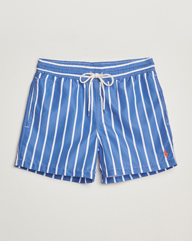 Polo Ralph Lauren Traveler Boxer Swimshorts Blue Vertical Wide Stripe – Blauw