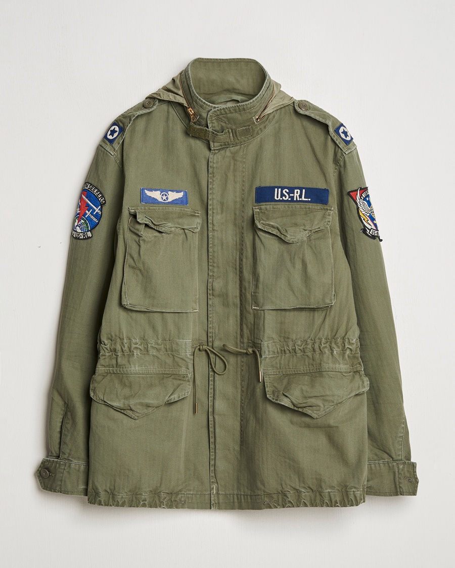 Homme | Vestes de treillis | Polo Ralph Lauren | Herringbone Field Jacket Olive Mountain