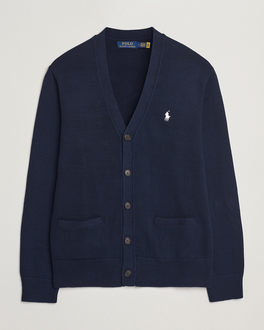 Polo Ralph Lauren Cotton Cardigan Hunter Navy – Blauw