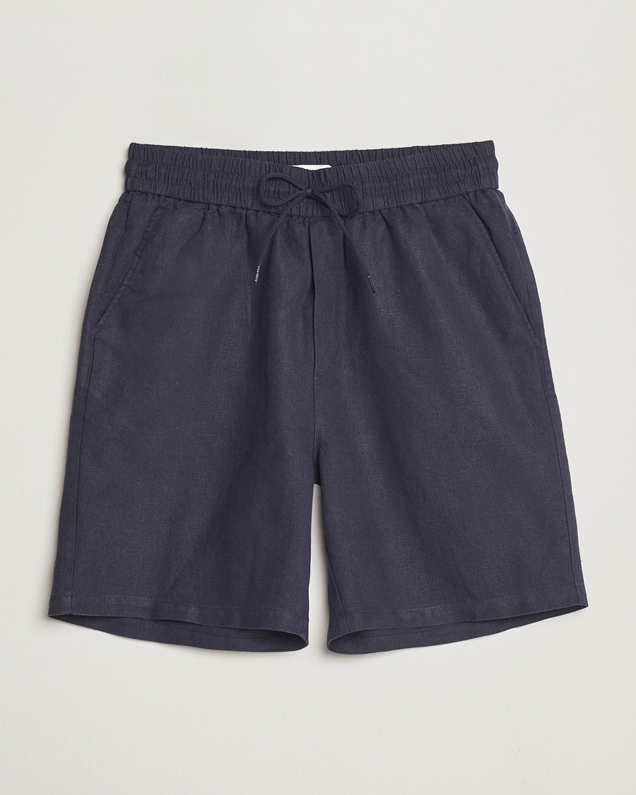 Homme | Shorts En Lin | LES DEUX | Otto Linen Shorts Navy
