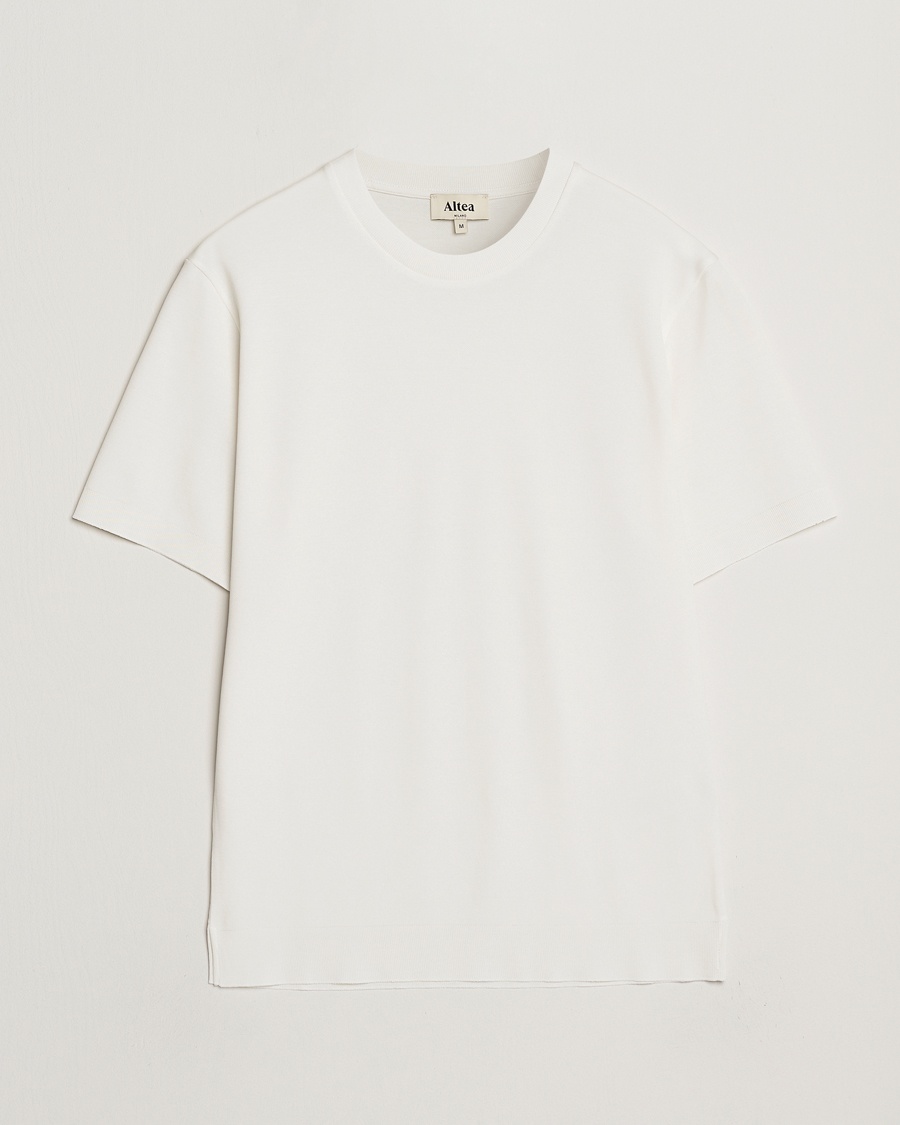 Homme | T-Shirts Blancs | Altea | Jersey Piquet T-Shirt Off White