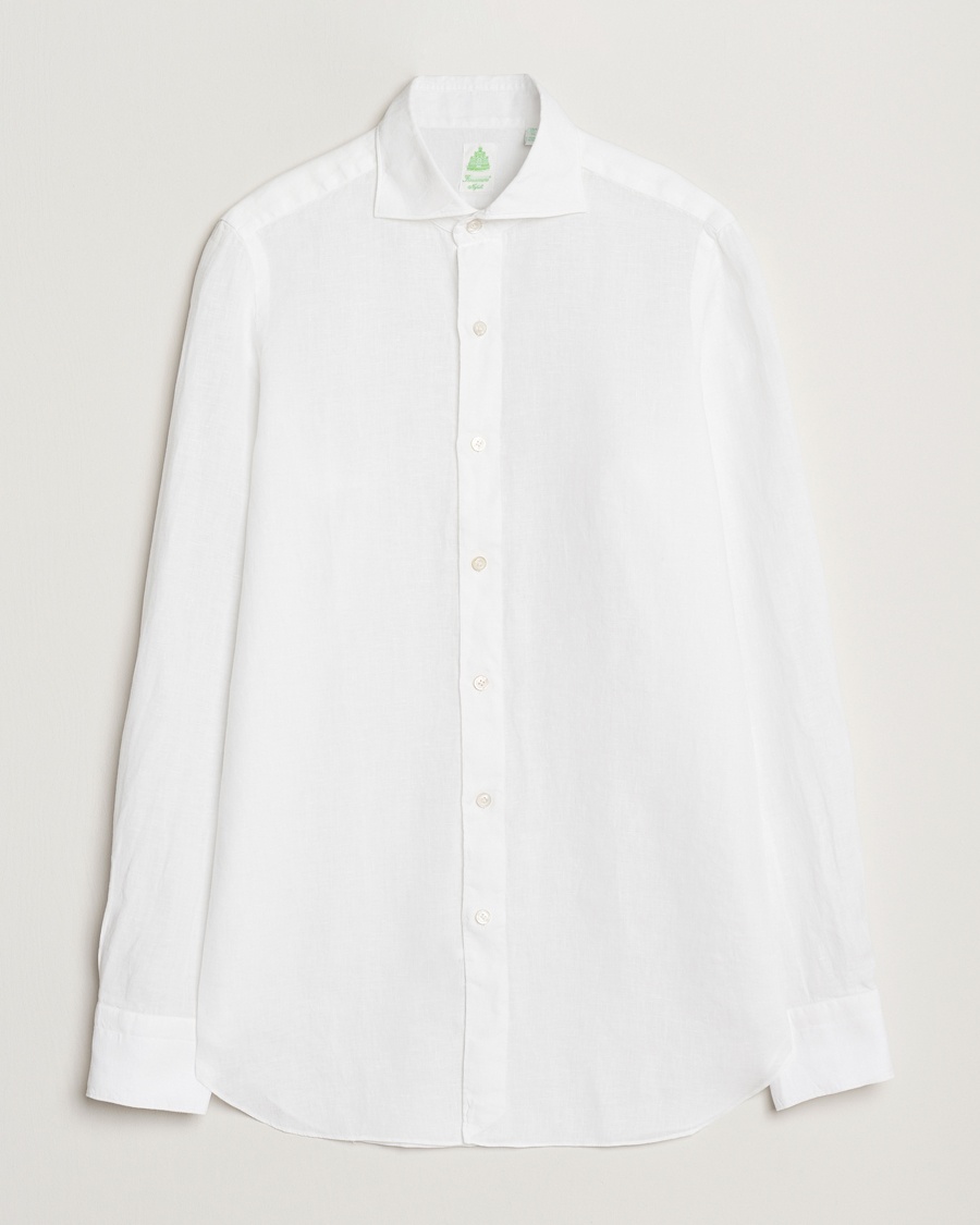 Homme | | Finamore Napoli | Gaeta Linen Shirt White