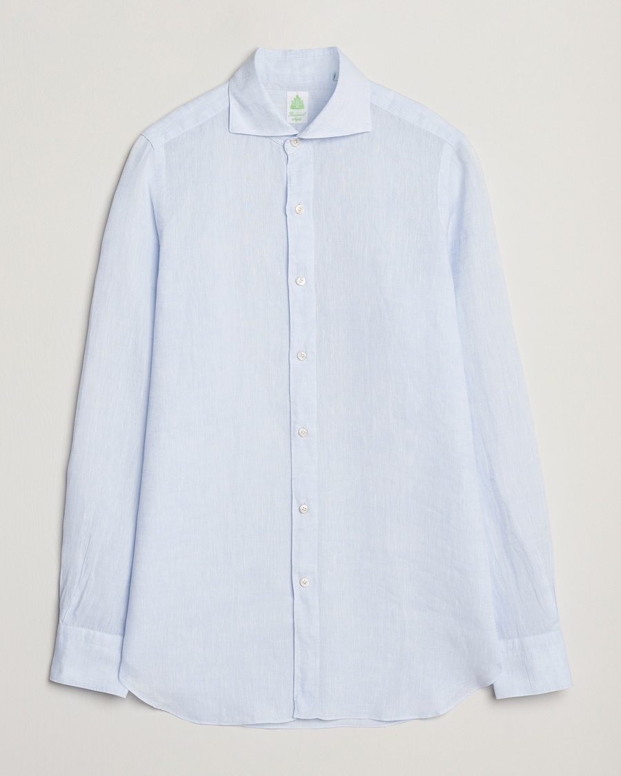 Homme | | Finamore Napoli | Gaeta Linen Shirt Light Blue