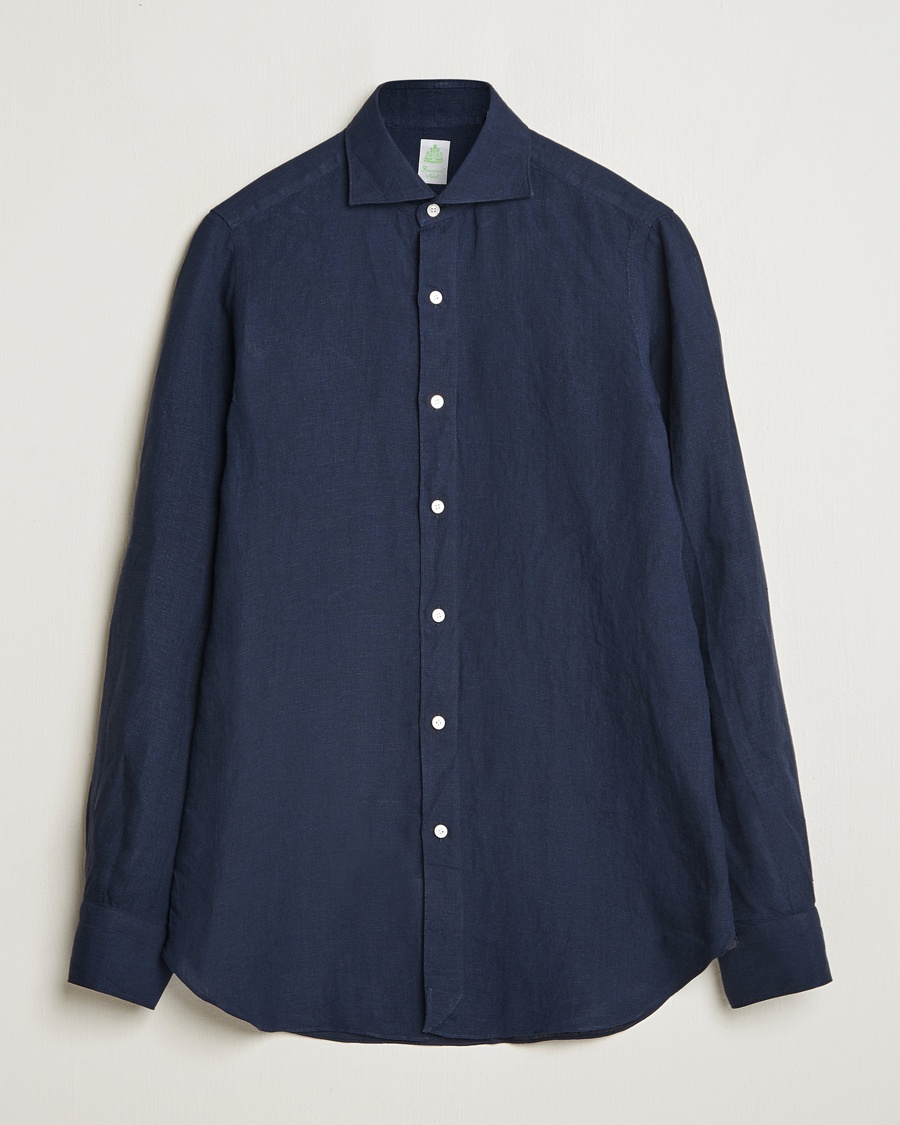 Homme | | Finamore Napoli | Gaeta Linen Shirt Navy