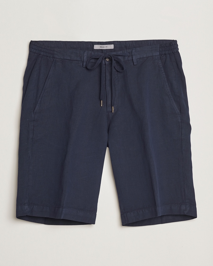 Homme | Shorts En Lin | Briglia 1949 | Linen/Cotton Drawstring Shorts Navy