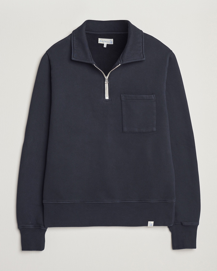 Homme | Half-zip | Merz b. Schwanen | Relaxed Fit Vintage Fleece Half Zip Sweat Charcoal