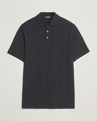 Stenströms Linen Polo Shirt Black – Noir