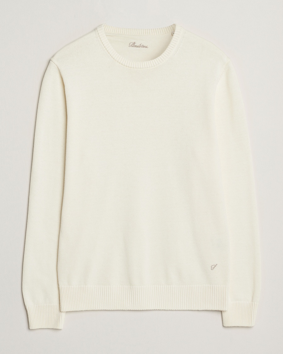 Stenströms Organic Cotton Knitted Sweater White – Wit