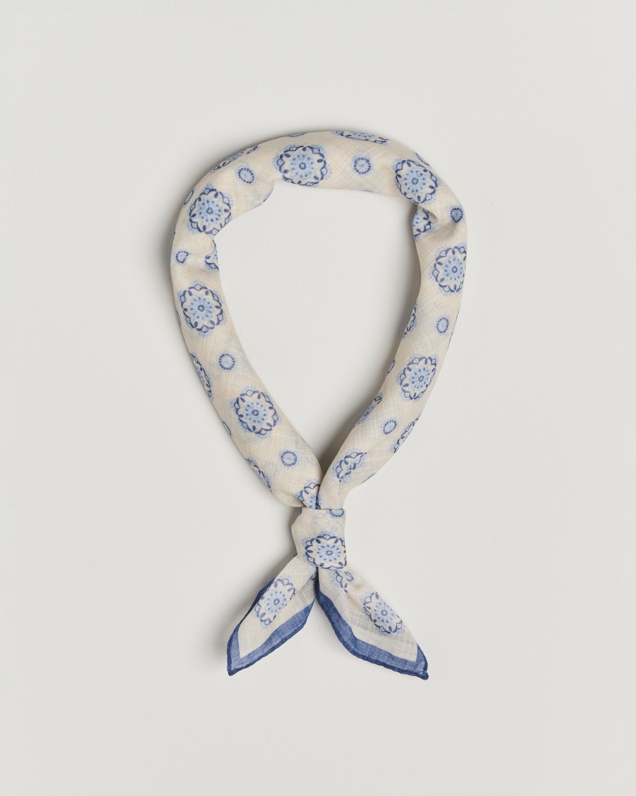 Homme | Accessoires | Stenströms | Printed Cotton Bandana White