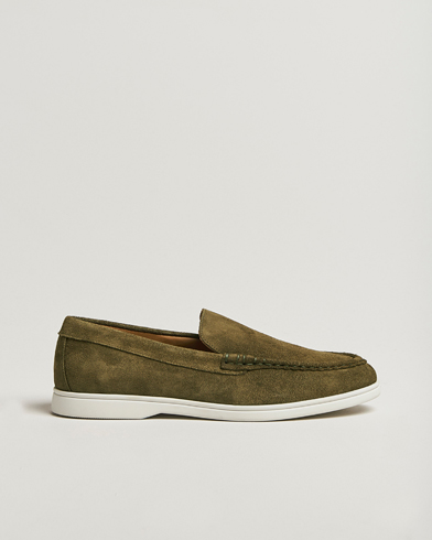 Heren | Charles Tyrwhitt | Charles Tyrwhitt | Suede Slip On Loafers Olive Green