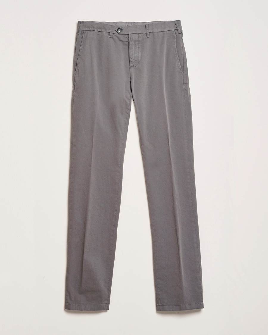 Homme | Chinos | Canali | Slim Fit Cotton Stretch Chinos Dark Grey