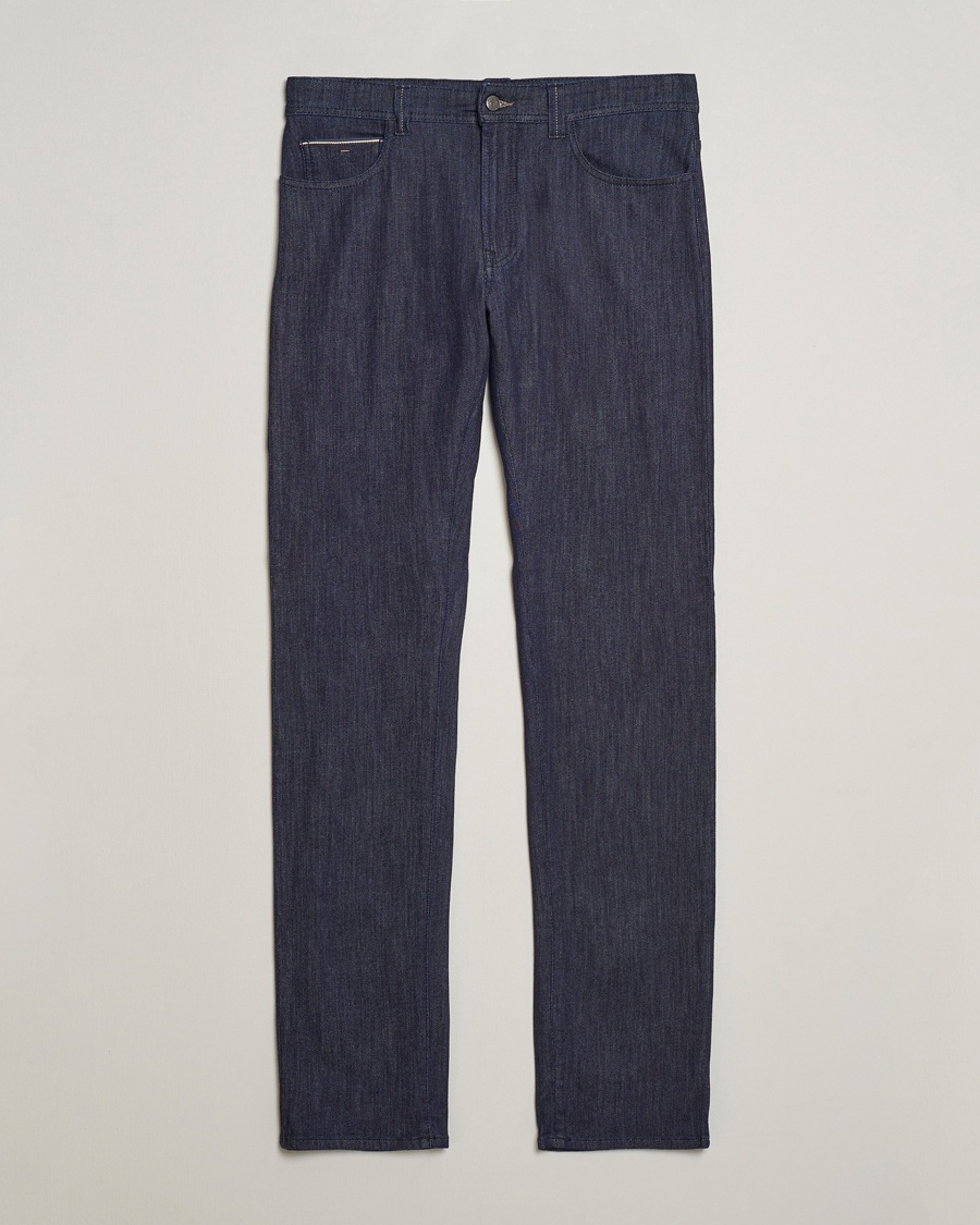 Heren | Blauwe jeans | Canali | Slim Fit 5-Pocket Jeans Dark Indigo