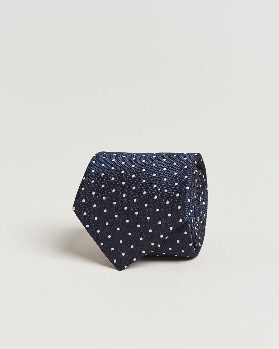 Homme | | Canali | Micro Dot Silk Tie Navy