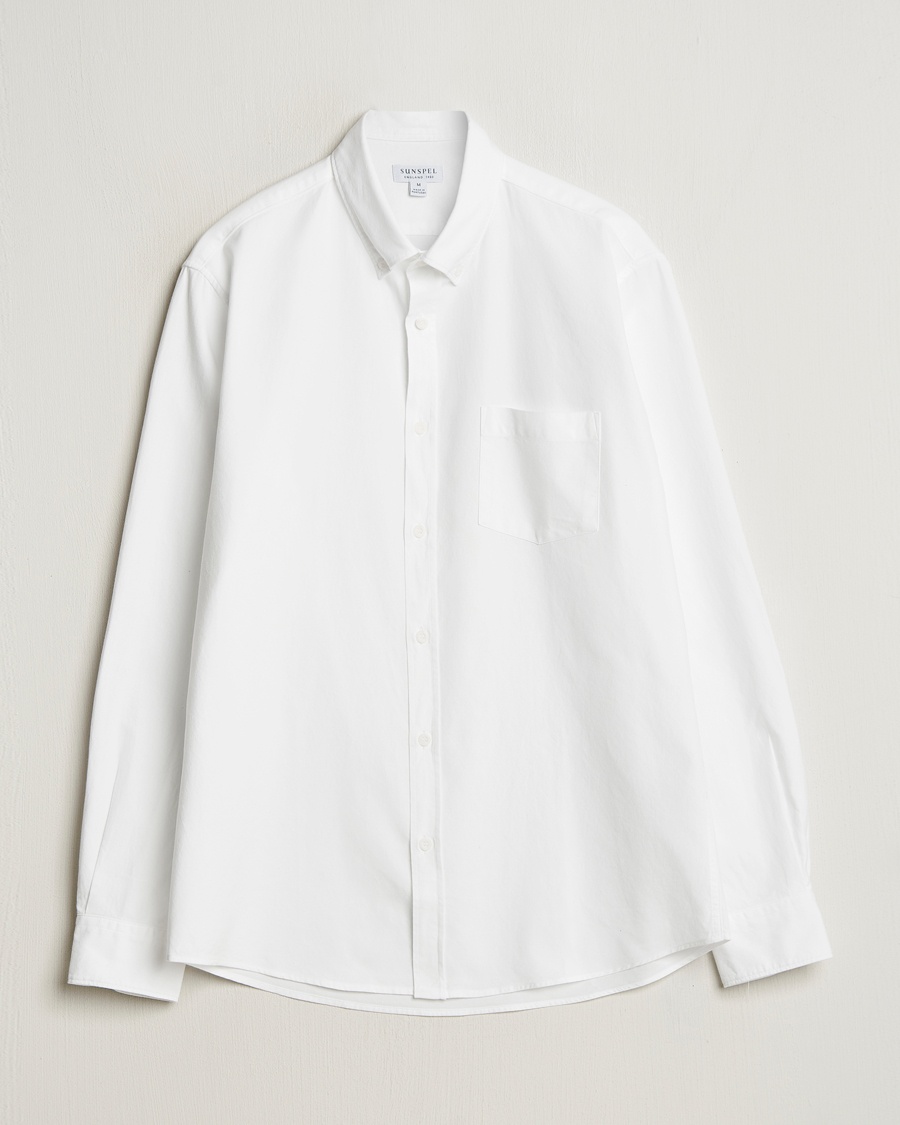 Sunspel Oxford Button Down Shirt White – Wit