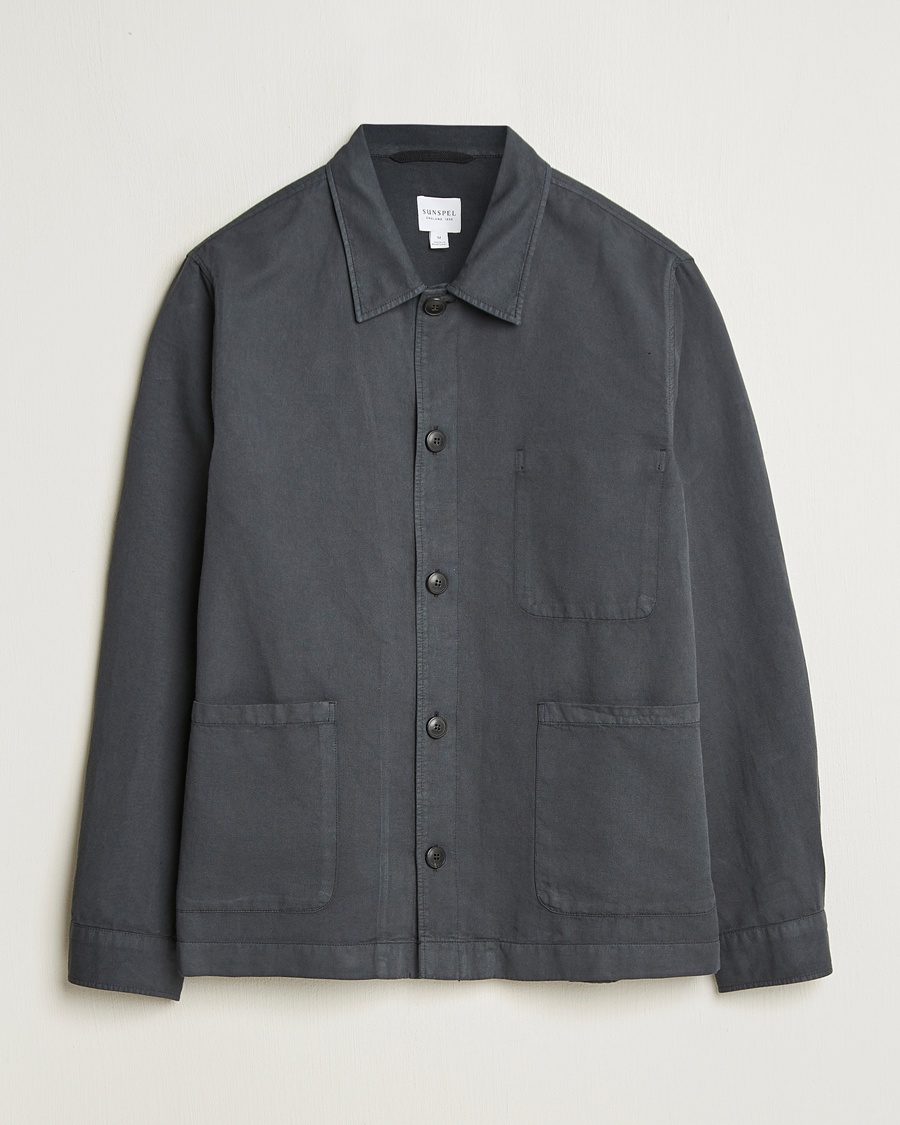 Homme | Surchemises | Sunspel | Twin Pocket Cotton/Linen Jacket Charcoal