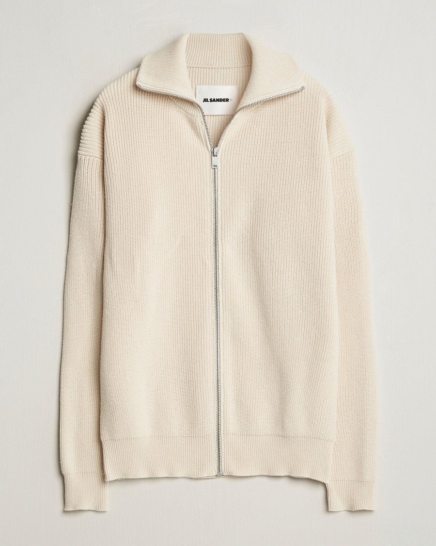 Heren | Full-zip | Jil Sander | Rib Full Zip Cardigan Porcelain