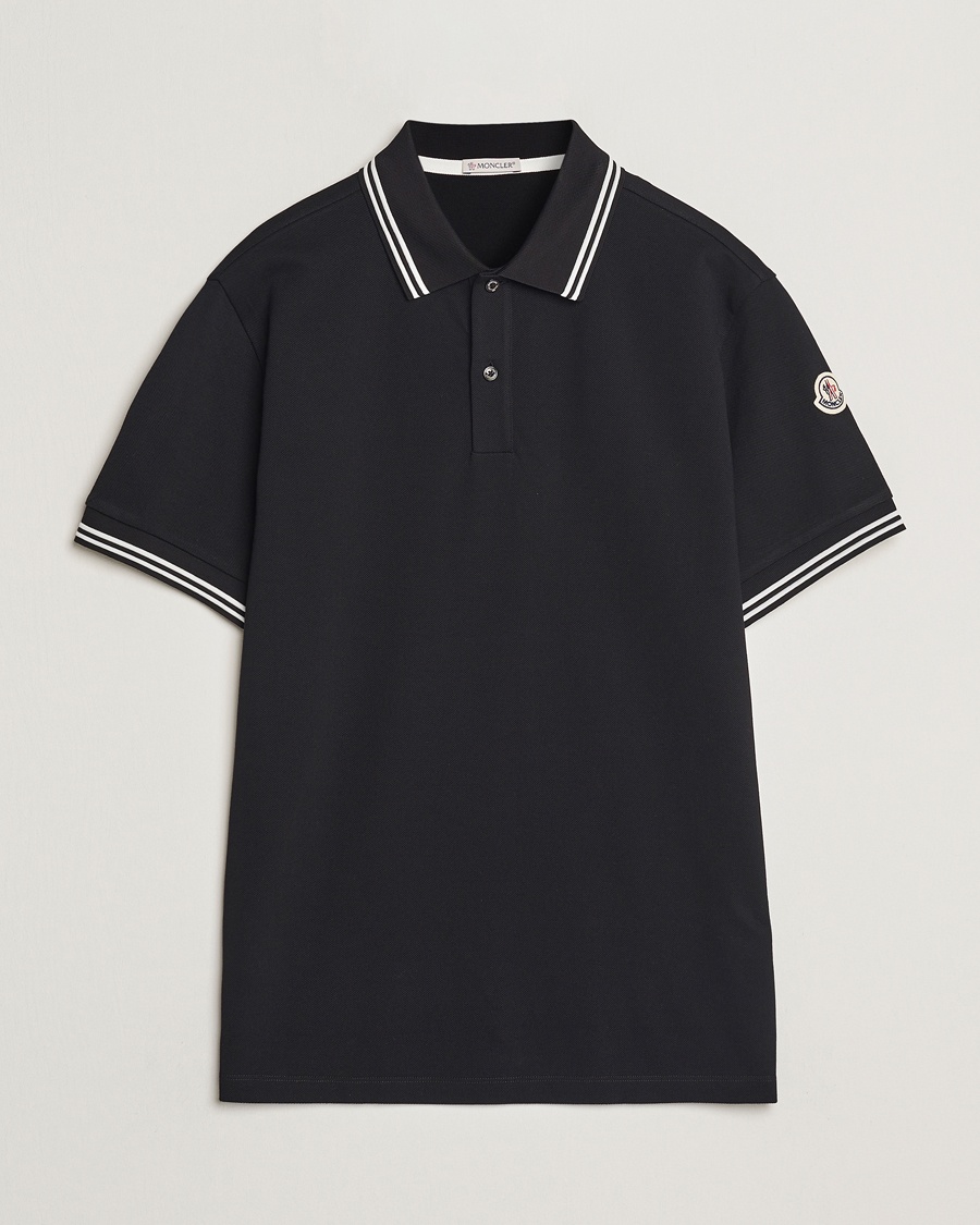 Homme | Polos | Moncler | Contrast Rib Polo Black