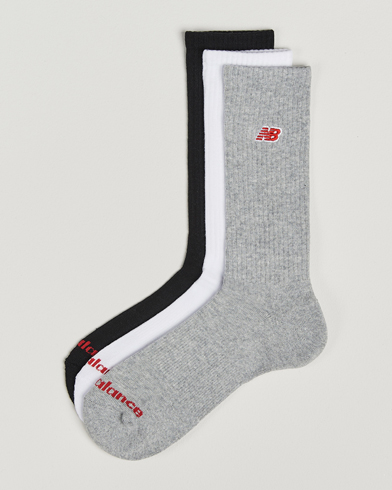 Homme | | New Balance | 3-Pack Patch Logo Socks White/Grey/Black