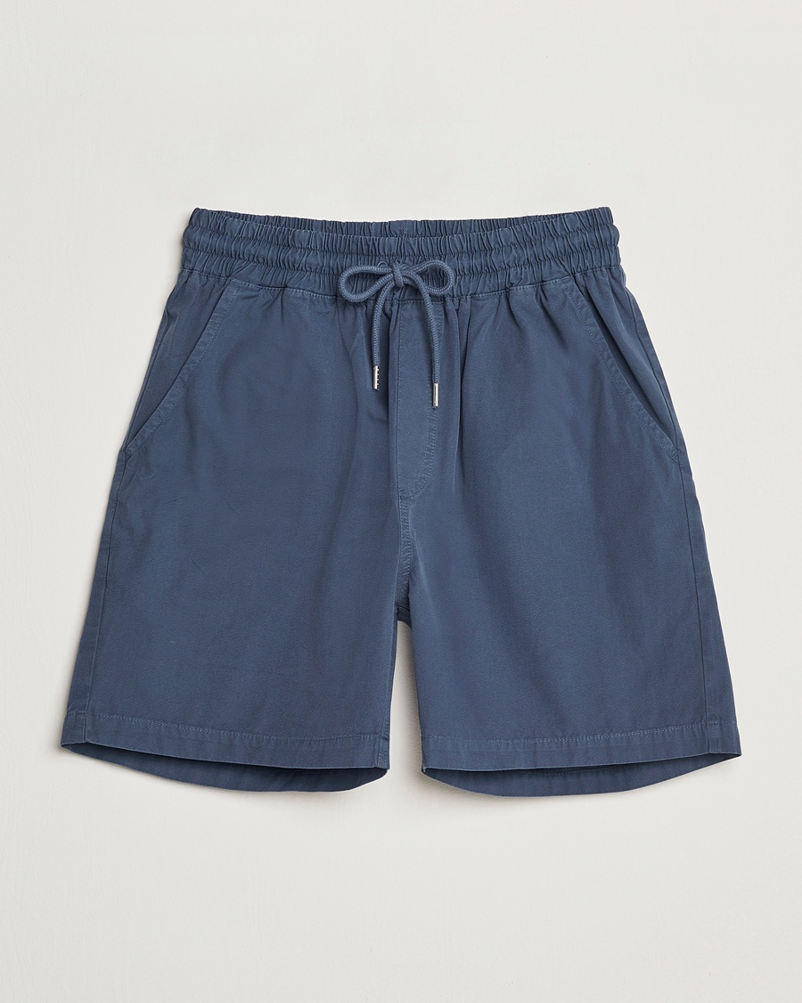 Colorful Standard Classic Organic Twill Drawstring Shorts Petrol Blue – Bleu