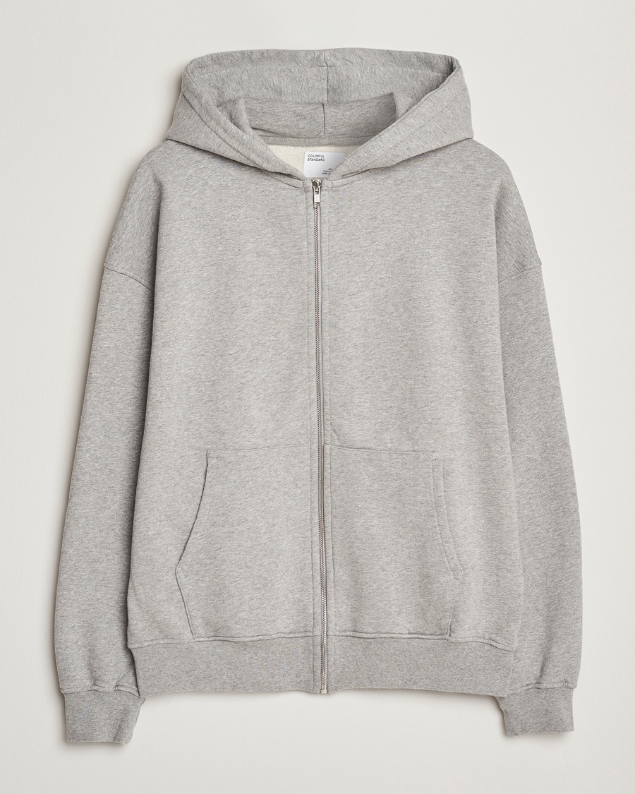 Colorful Standard Classic Organic Full Zip Hoodie Heather Grey – Grijs