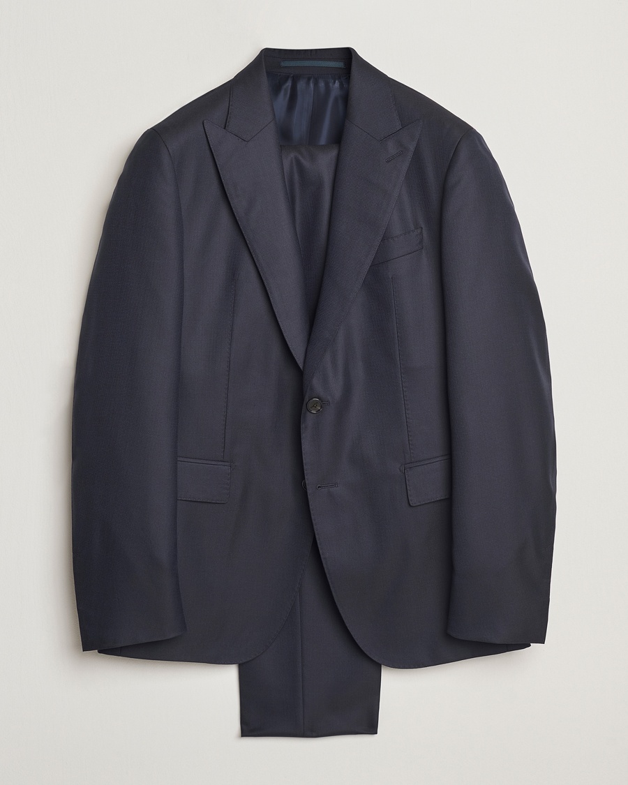 Homme | Costumes | BOSS CAMEL | Harvers Cotton/Silk Suit Dark Blue