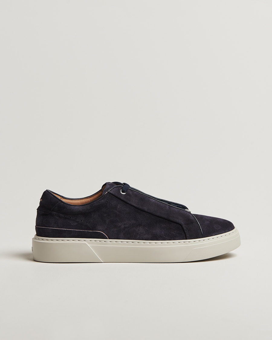 BOSS CAMEL Gary Suede Sneaker Dark Blue – Blauw