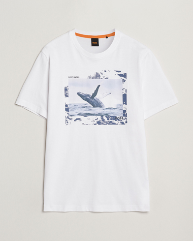 Homme | BOSS | BOSS ORANGE | Dunetrace Printed Crew Neck T-Shirt White