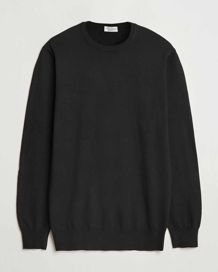 Morgano Supersoft Egyptian Cotton Crew Neck Black – Noir
