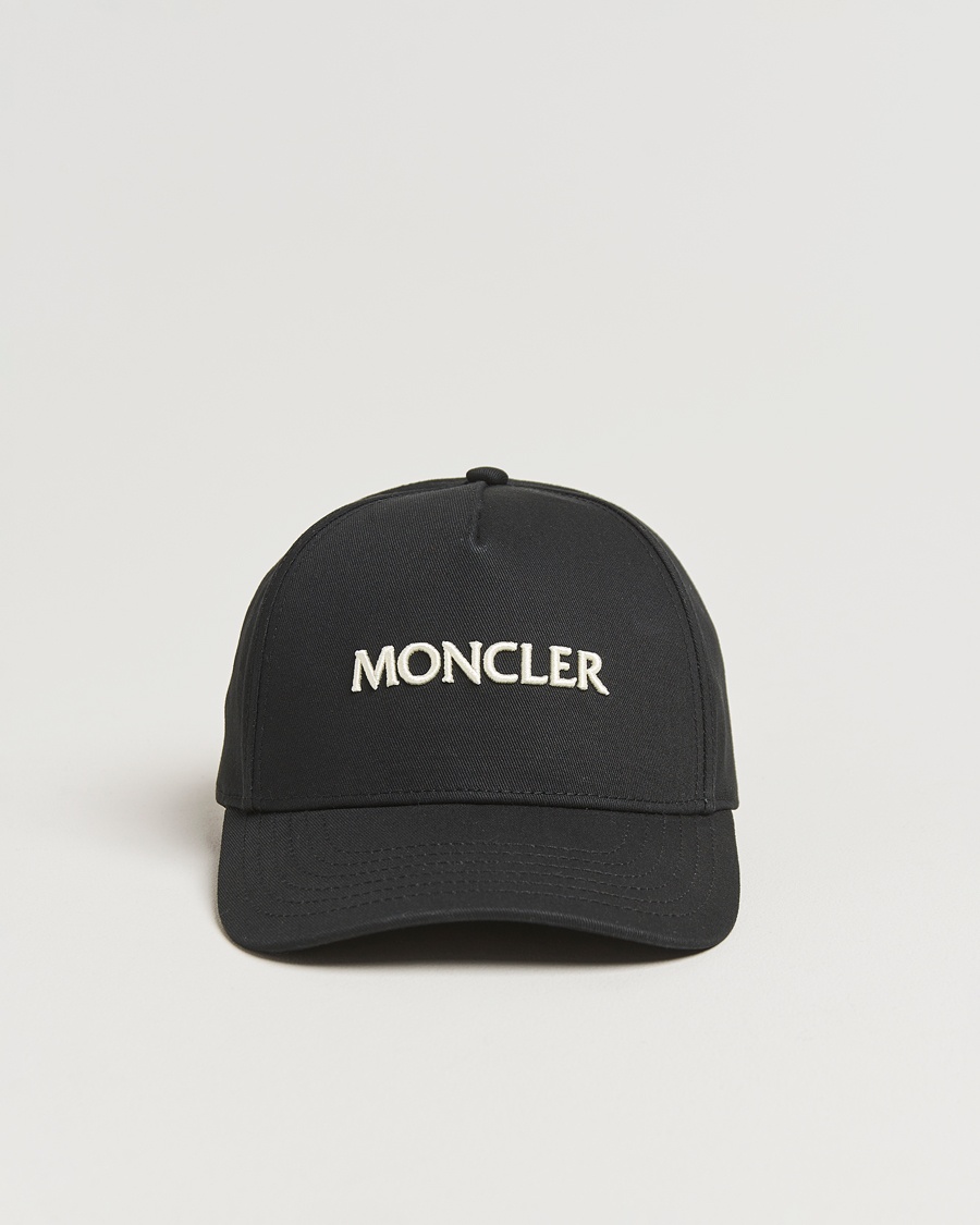 Homme | Bobs Et Casquettes | Moncler | Lettering Logo Baseball Cap Black
