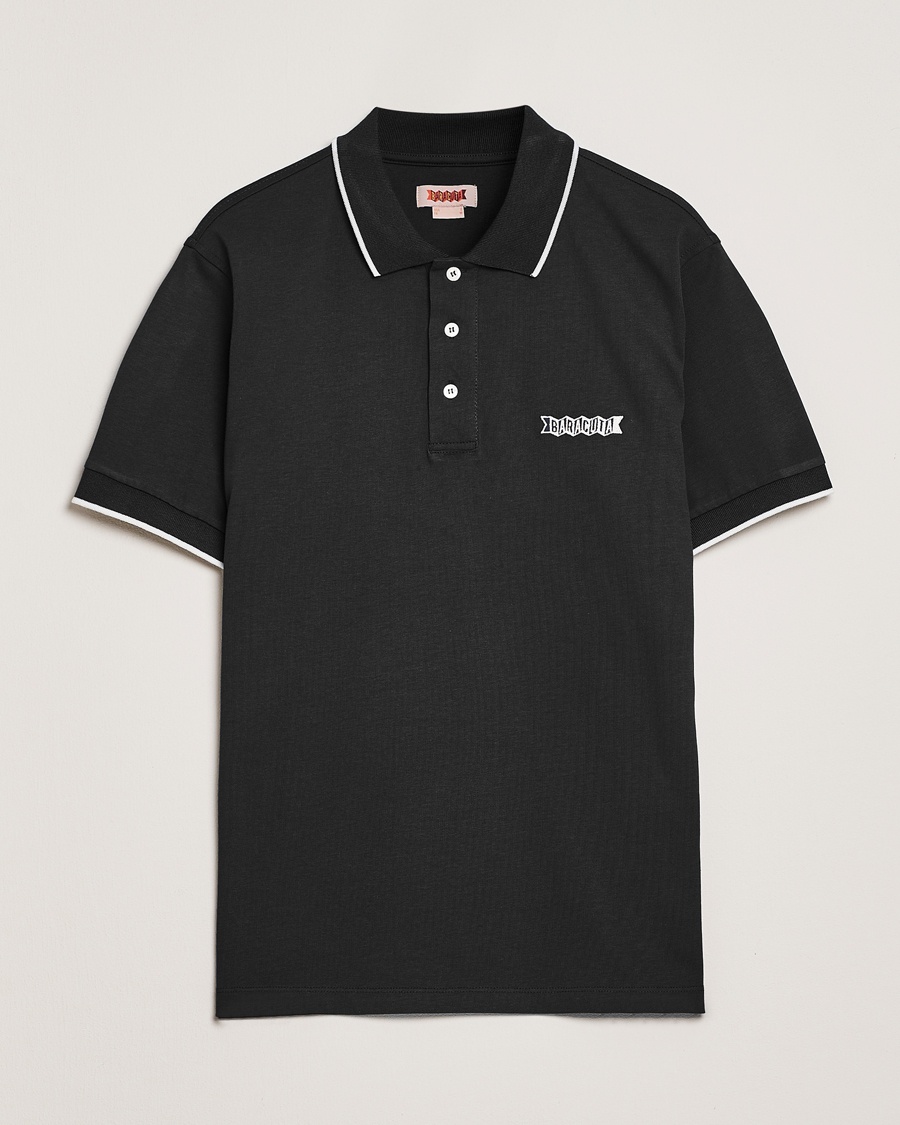 Homme | Polos | Baracuta | Short Sleeve Cotton Jersey Polo Black