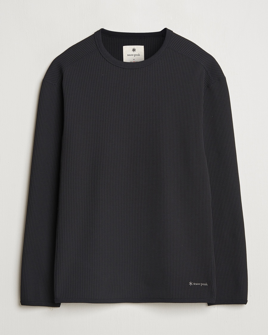 Homme | Snow Peak | Snow Peak | Dry Waffle Long Sleeve T-Shirt Black