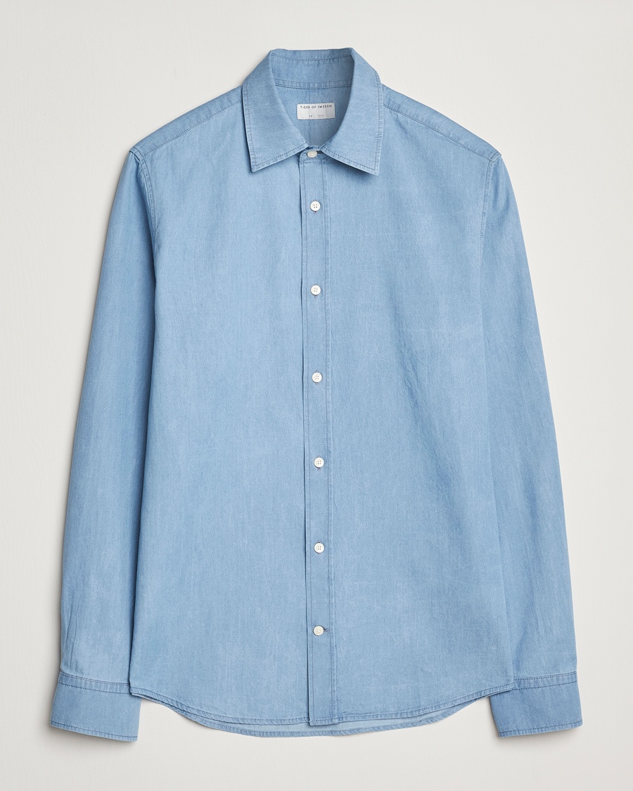 Homme | Chemises En Denim | Tiger of Sweden | Lowan Denim Shirt Blue
