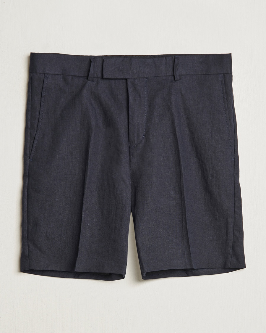 Homme | Shorts En Lin | Tiger of Sweden | Thiago Linen Shorts Midnight Blue