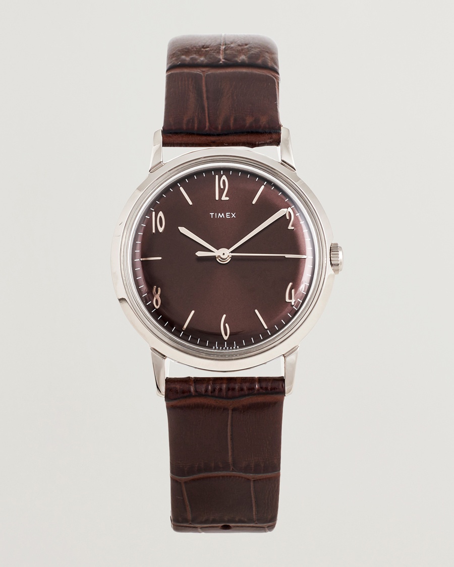 Heren | Horloges | Timex | Marlin Handwind 34mm Chocolate Brown Dial