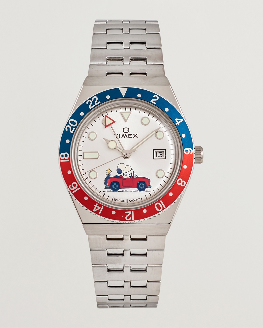 Homme | | Timex | X Peanuts Q GMT Snoopy 38mm Silver Dial