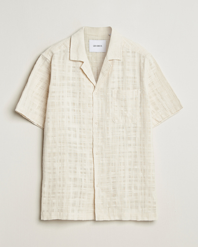 Homme | Nouveautés | LES DEUX | Lesley Slub Short Sleeve Shirt Ivory