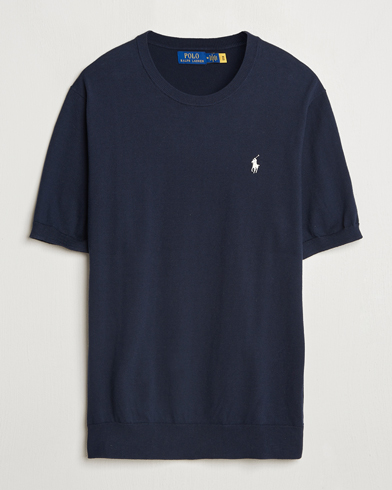 Polo Ralph Lauren Knitted Short Sleeve Tee Hunter Navy – Blauw