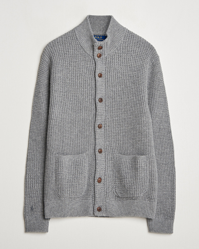 Heren | Business & Beyond - Casual | Polo Ralph Lauren | Cotton/Wool Button Cardigan Fawn Grey Heather