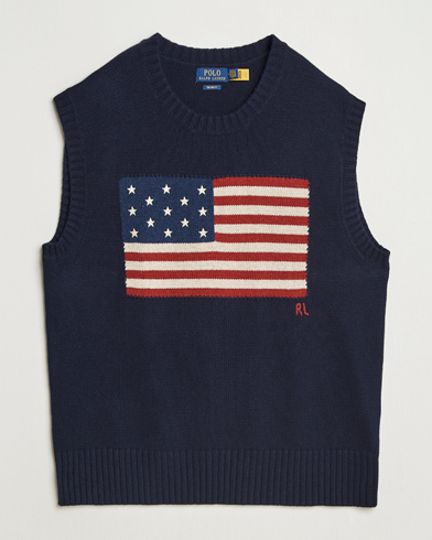 Homme | | Polo Ralph Lauren | US Flag Cotton/Wool Vest Hunter Navy