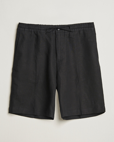 Homme | | J.Lindeberg | Brady Drape Linen Shorts Black