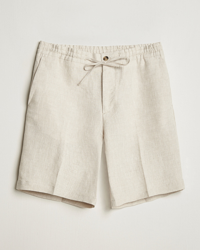 Homme | Shorts En Lin | J.Lindeberg | Brady Drape Linen Shorts Moonbeam
