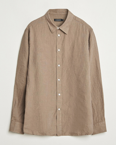 J.Lindeberg Linen Melange Shirt Nutmeg – Marron