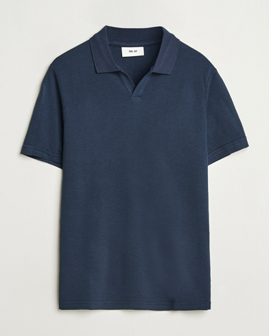 Homme | Nouveautés | NN07 | Paul Cotton/Lyocell Polo Navy Blue