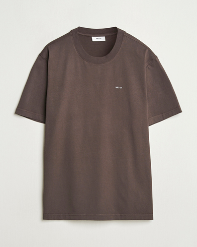 Heren | Business & Beyond - Casual | NN07 | Adam Logo Crew Neck T-Shirt Coffee