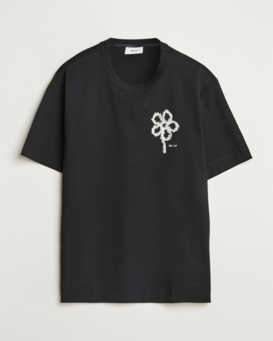 Homme | Business & Beyond | NN07 | Pedro Embroidered Flower T-Shirt Black